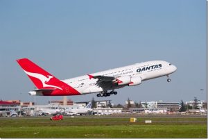 Qantas A380 taking off