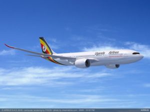 A rendering of the A330-800 in Uganda (National) Airlines colors