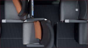 Overhead rendering of the E2's staggered business class cabin, coming soon to a Wataniya Airways flight near you.