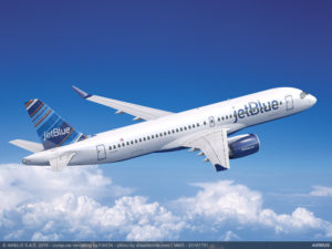 Rendering of the JetBlue A220, courtesy of Airbus