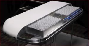 A mock-up of the QEST/Satcom Direct antenna on display at NBAA in Orlando this week