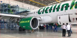 Citilink's first A320 to receive the Inmarsat GX kit. (Photo via Inmarsat)