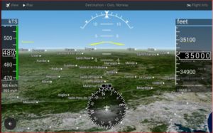 The flight deck view on the FlightPath3D interface