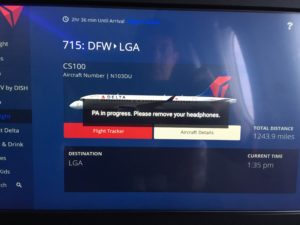 What happens for PA announcements on the new wireless IFE system on Delta's A220s? The audio does NOT come in to passenger headphones.