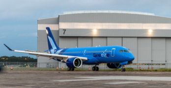 The first A220 for Breeze Airways exits the paint shop in Mobile in advance of its planned delivery in Q4 2021