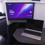 Note the single slab tray table and wireless device charging on Air New Zealand's new Business Premier seat