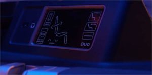 A close-up of the digital control panel for the new VantageDUO seat