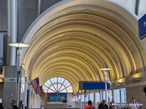 Enjoying the arched ceilings just prior to clearing security at LAX T4