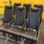 The HAECO Vector Light seat, as customized for Spirit Airlines. The seats will be flying on the carrier's A320neo fleet from January 2023.