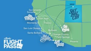 The new Alaska Airlines Flight Pass map now includes Salt Lake City