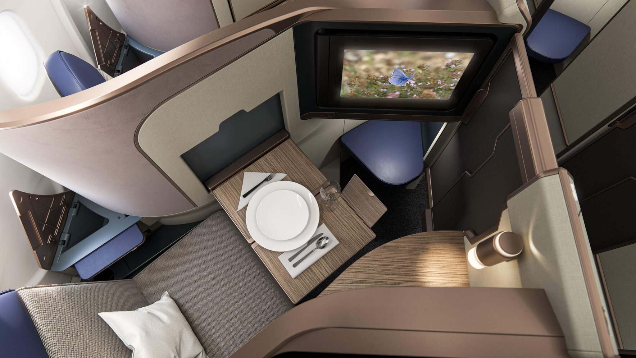 Aurora single-aisle lie-flat business class seats unveiled by Collins ...