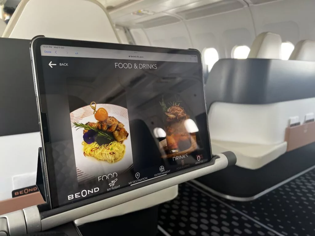 Entertainment on board Beond's fleet will be provided via an iPad rather than an in-seat entertainment system. (Image via Beond)