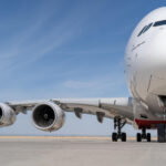 An Emirates A380 on the ground in Dubai