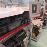 industrial machine for installing components on circuit boards