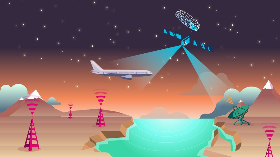 illustration of the hybrid s-band network architecture