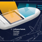 Rendering of the Hanwha Phasor ESA as installed and protected by a Lufthansa Technik radome
