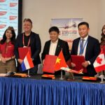 Executives from AirFi and VietJet at the MoU signing ceremony in Singapore (Image via AirFi)