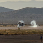 Boom Supersonic's XB-1 lands in Mojave after its first flight (image via Boom Supersonic)