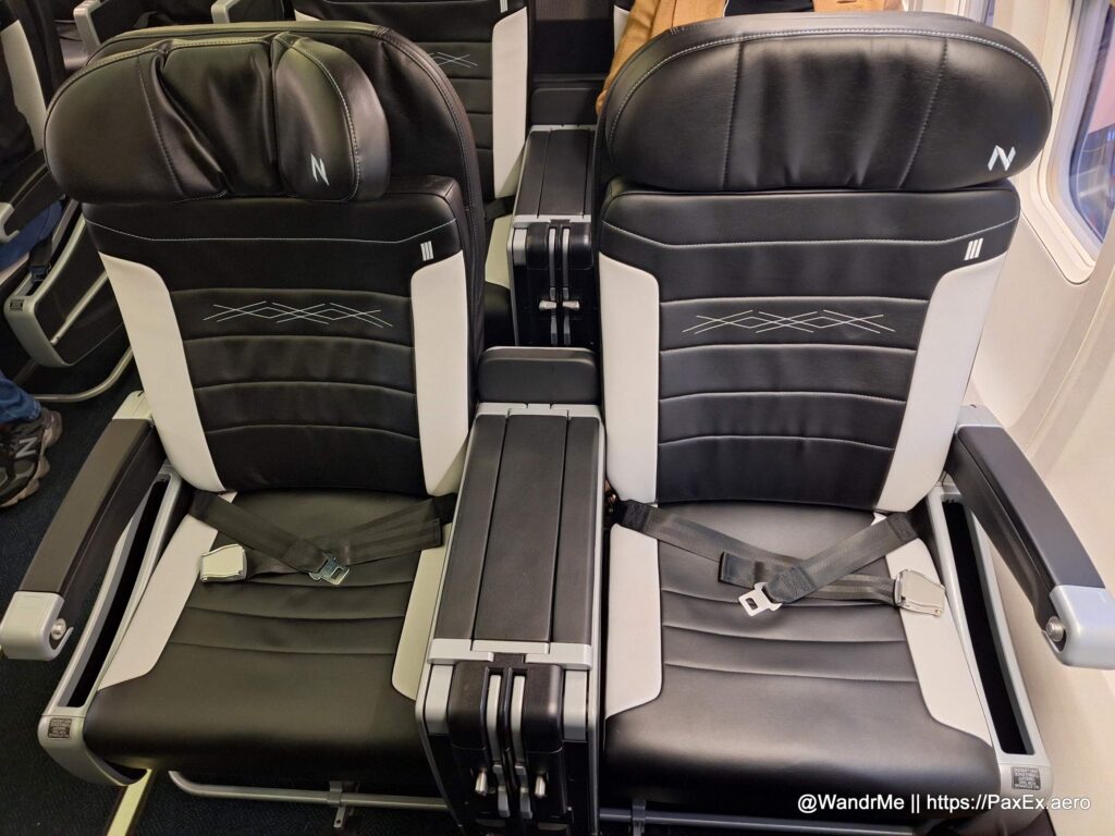 The refreshed first class seats on New Pacific offer a comfortable ride