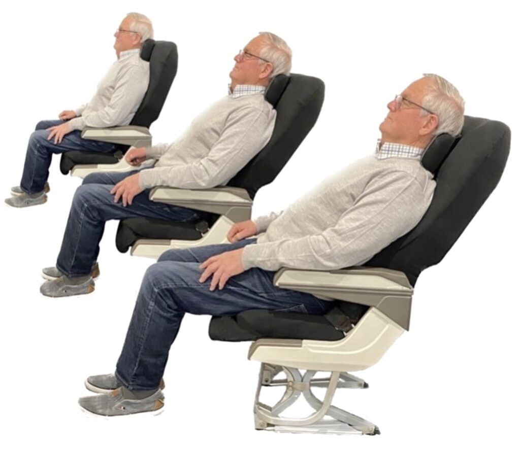 SleeperSeat offers a mix of support features to improve the sleep experience in economy class