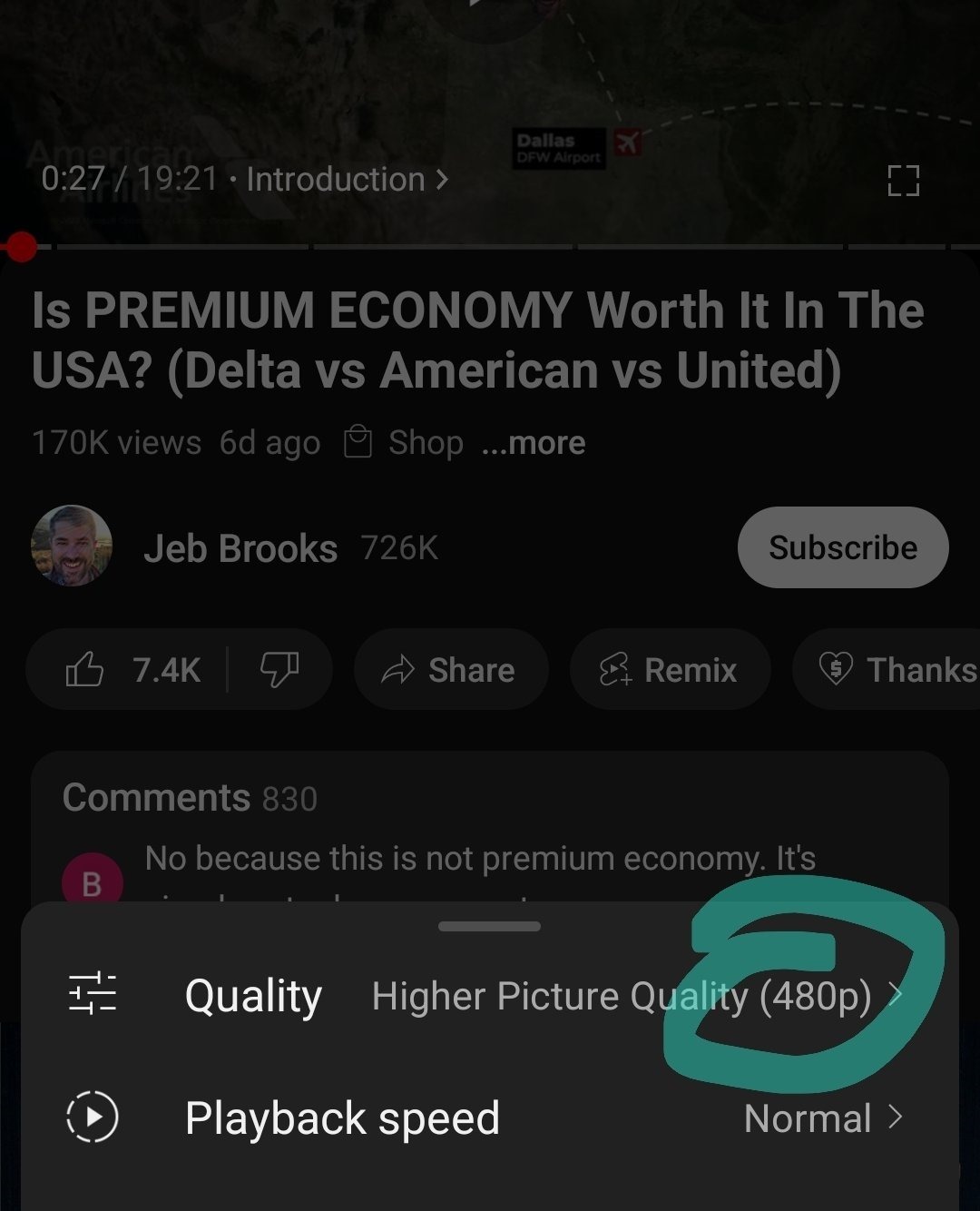 starlink-hawaiian-youtube-downscaling YouTube forced my stream to a lower bit rate, but other video services (and other passengers) did not suffer similar fate