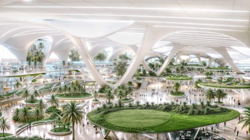 Rendering of the new Al Maktoum International Airport at Dubai World Central (image via Government of Dubai Media Office)