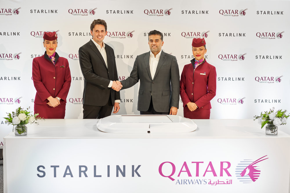 Qatar Airways and Starlink hosted a media event of sorts at AIX 2024 where no media were included.