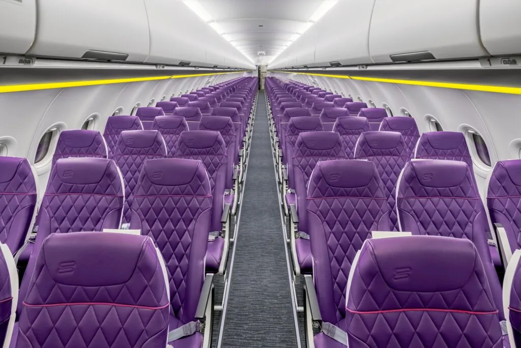 Inside a flyadeal A320neo (image via flyadeal)