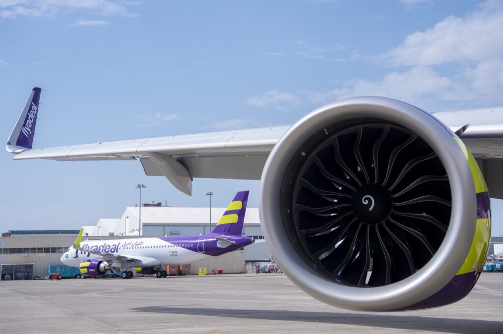 A pair of flyadeal A320neo planes, readying for delivery from Airbus (image via flyadeal)