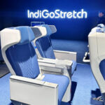 The new IndiGo Stretch cabin features Recaro's R5 seats, lightly customized for the carrier.