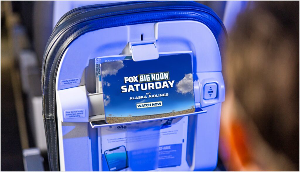 It probably won't look like this on board, but it gives an idea of what Alaska Airlines is going for with streaming college football this fall.