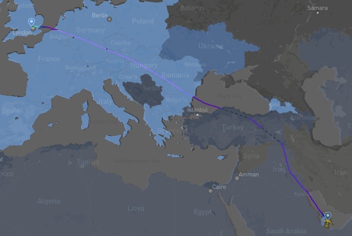 QR-Starlink-First-Flight-Path Overlay of the inaugural flight path (FR24) and the Starlink availability map, including theoretically dark service areas.