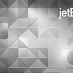 Silver and grey credit card with jetBlue on it.