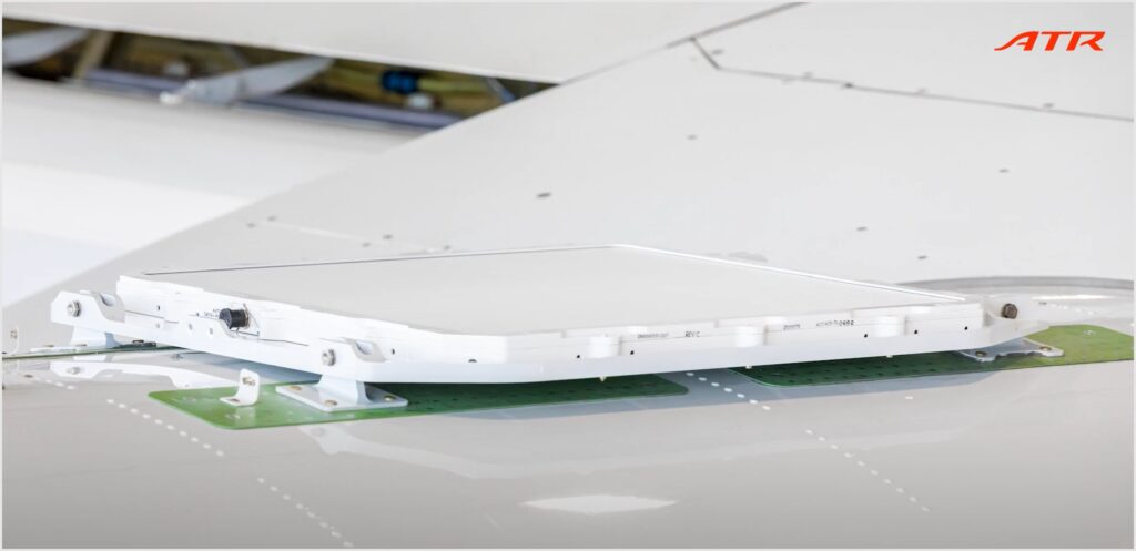 Screengrab from the ATR installation video showing the antenna mount on the plane