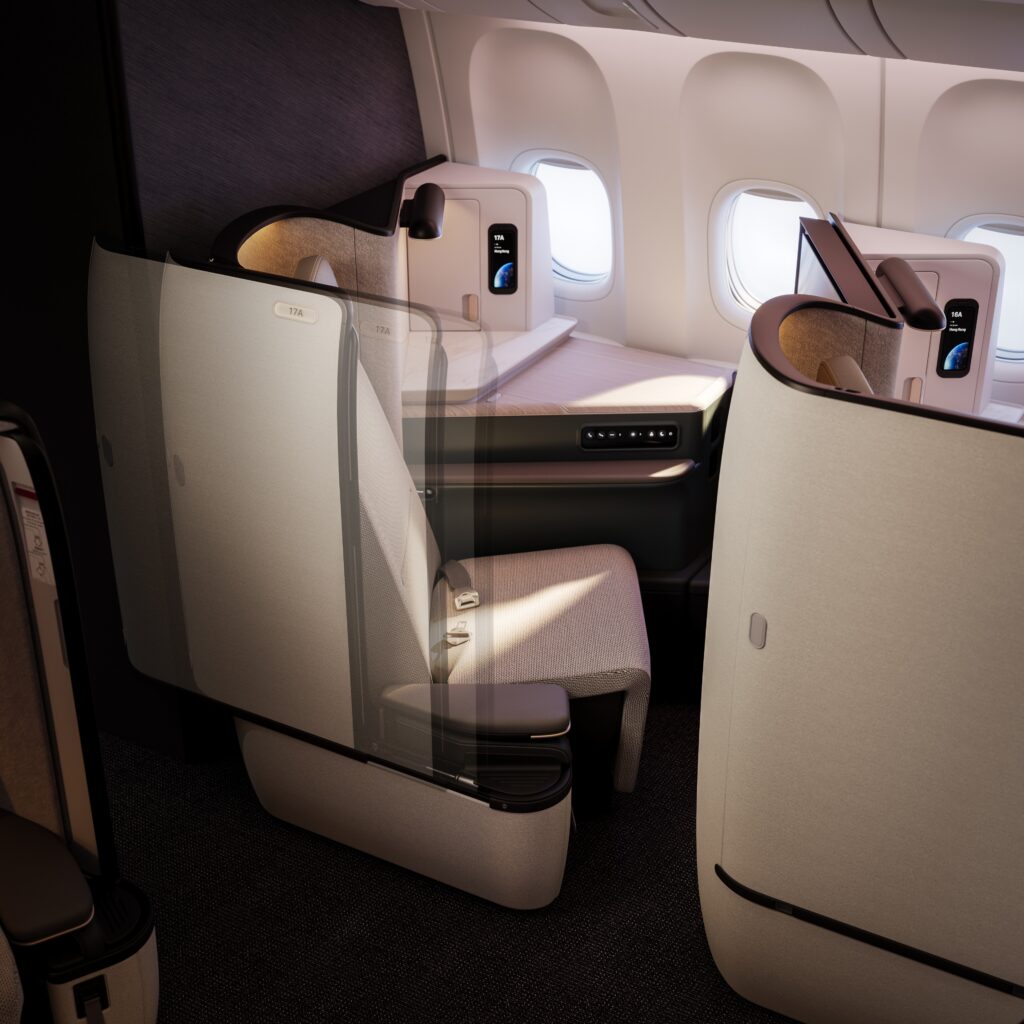 2_03e The Aria Suite from Cathay Pacific includes a new shell design that allows access for wheelchair transfers.