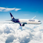 An Aeromexico 787 above the clouds