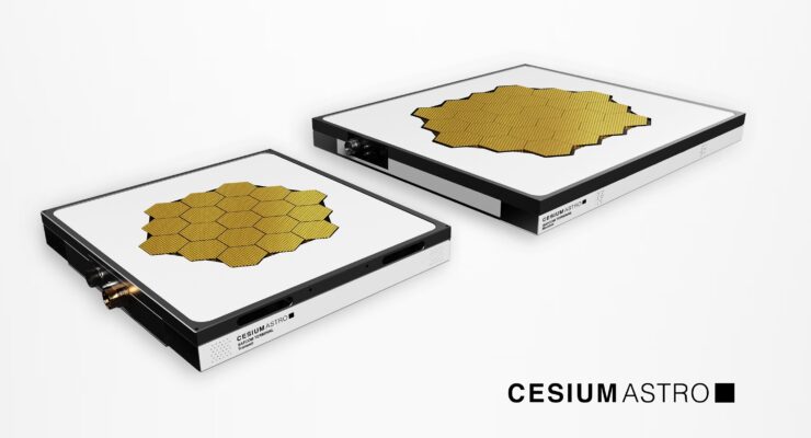 A rendering of the CeisumAstro transmit and receive panels for the company's Skylark ESA offering