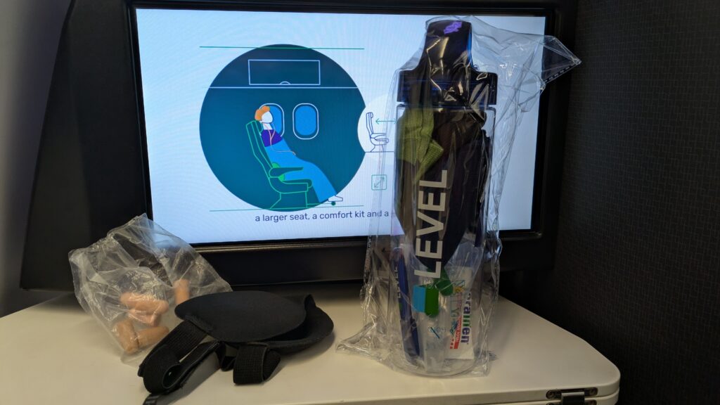 The Level Amenity kit is a water bottle with the goodies inside
