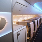 A rendering of the entryway and premium cabin section on Malaysia Airlines' upcoming MAX 10 fleet