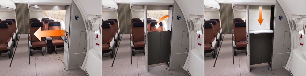 The monument associated with Prime can quickly convert to a galley service area if it is unused by a passenger