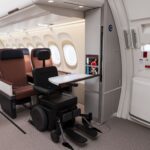 Collins' Prime offering serves up a secure wheelchair seating space, or a galley service area, depending on need