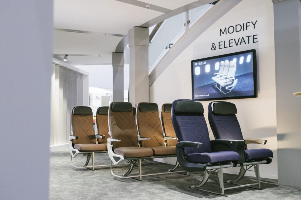 A trio of options from Collins Aerospace allow Pinnacle seating customers to upcycle their existing seats into a more modern offering, while significantly reducing waste