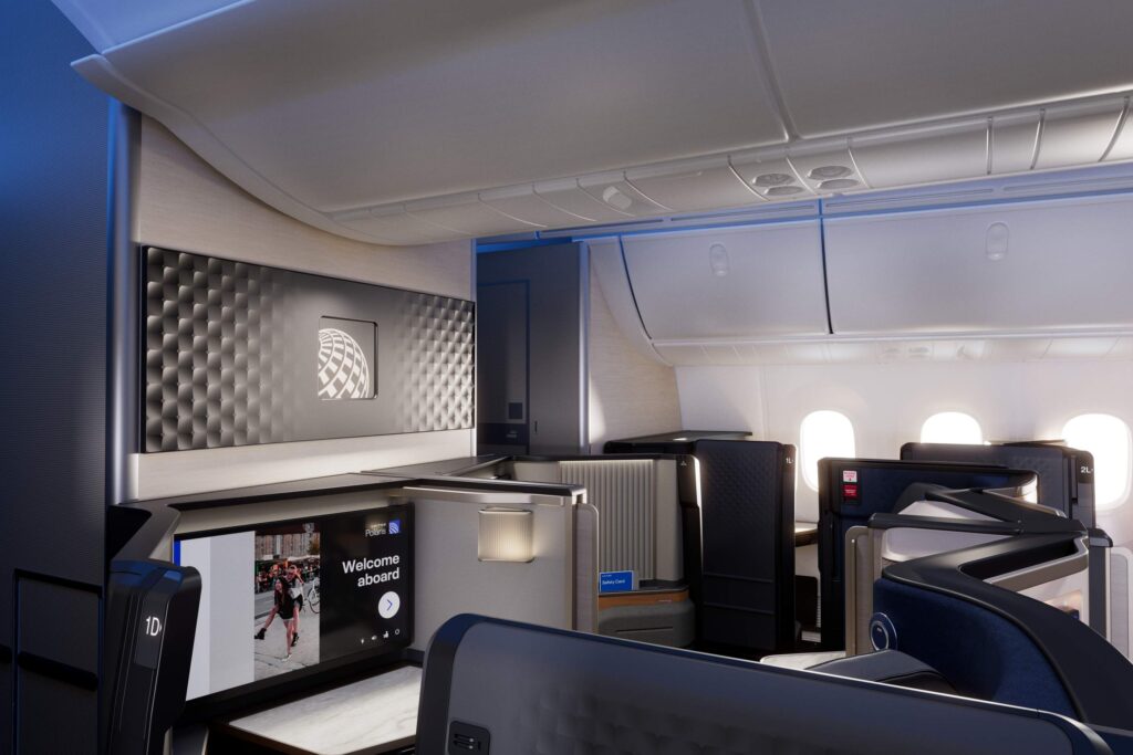 The center pair Polaris Studio seats offer a spacious experience on board (Image via United)