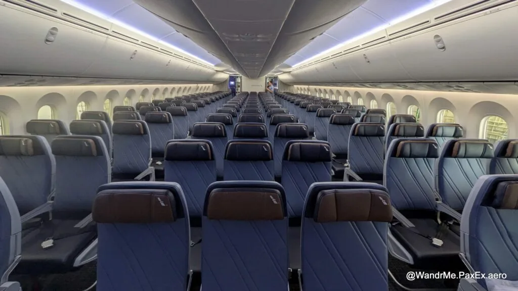 Economy class offers plenty of seats, but only the bulkhead rows are Main Cabin Extra with the additional legroom