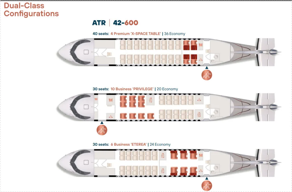 Some creative options for getting to 30 seats in the ATR 42, though running dual class of service is not typically JSX's play