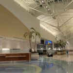 High ceilings and wide open areas of a terminal.