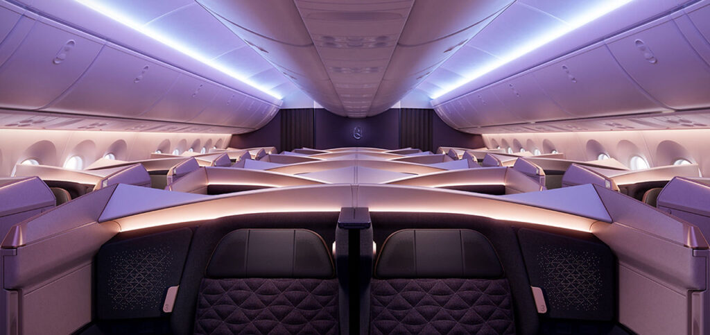 Riyadh Air's business class cabin (image via Riyadh Air)