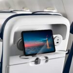 The Expliseat TiSeat 2X includes USB power and a PED/cup holder (image via Air France)