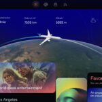 Moving map display integrated into the IFE home screen rather than as a standalone app