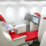 2-2 business class seats in an airplane cabin